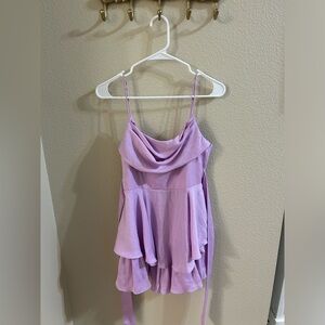 Purple Silk Mini Dress